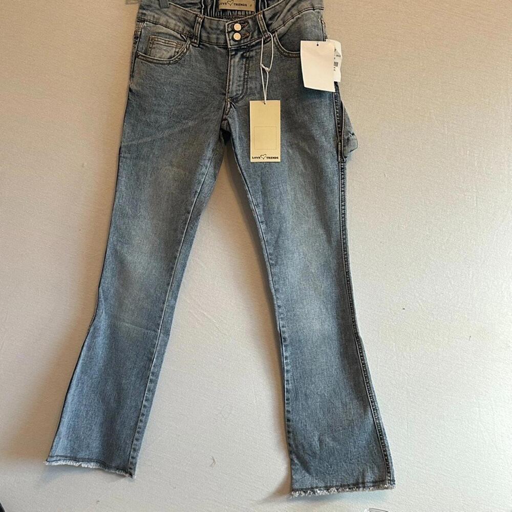 Love Trend Jeans Double Button Low Rise Skinny Boot Cut - Size 1
